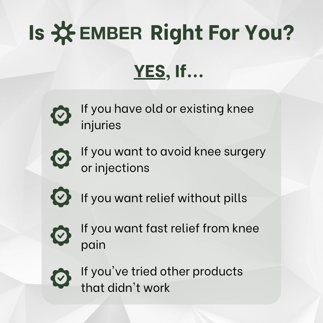 Knees Stiff, Sore, or In Pain? Try EMBER™ — Infrared Knee Therapy at Home