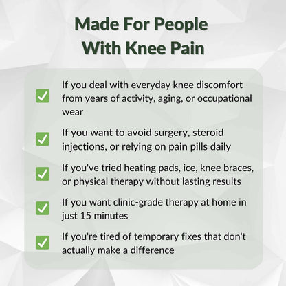 Promotional text for Ember product highlighting its benefits for everyday knee comfort.